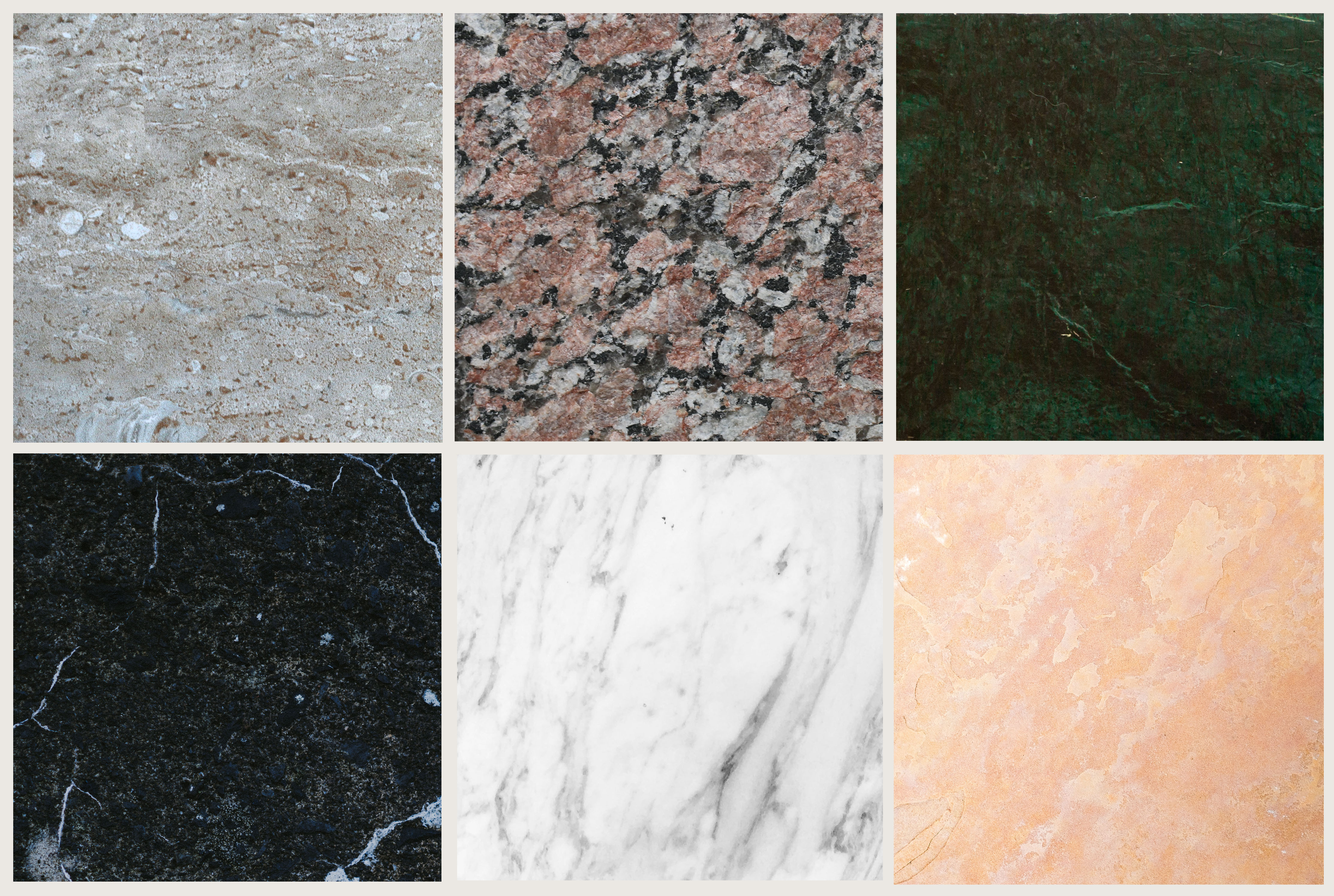 Différents types de marbre